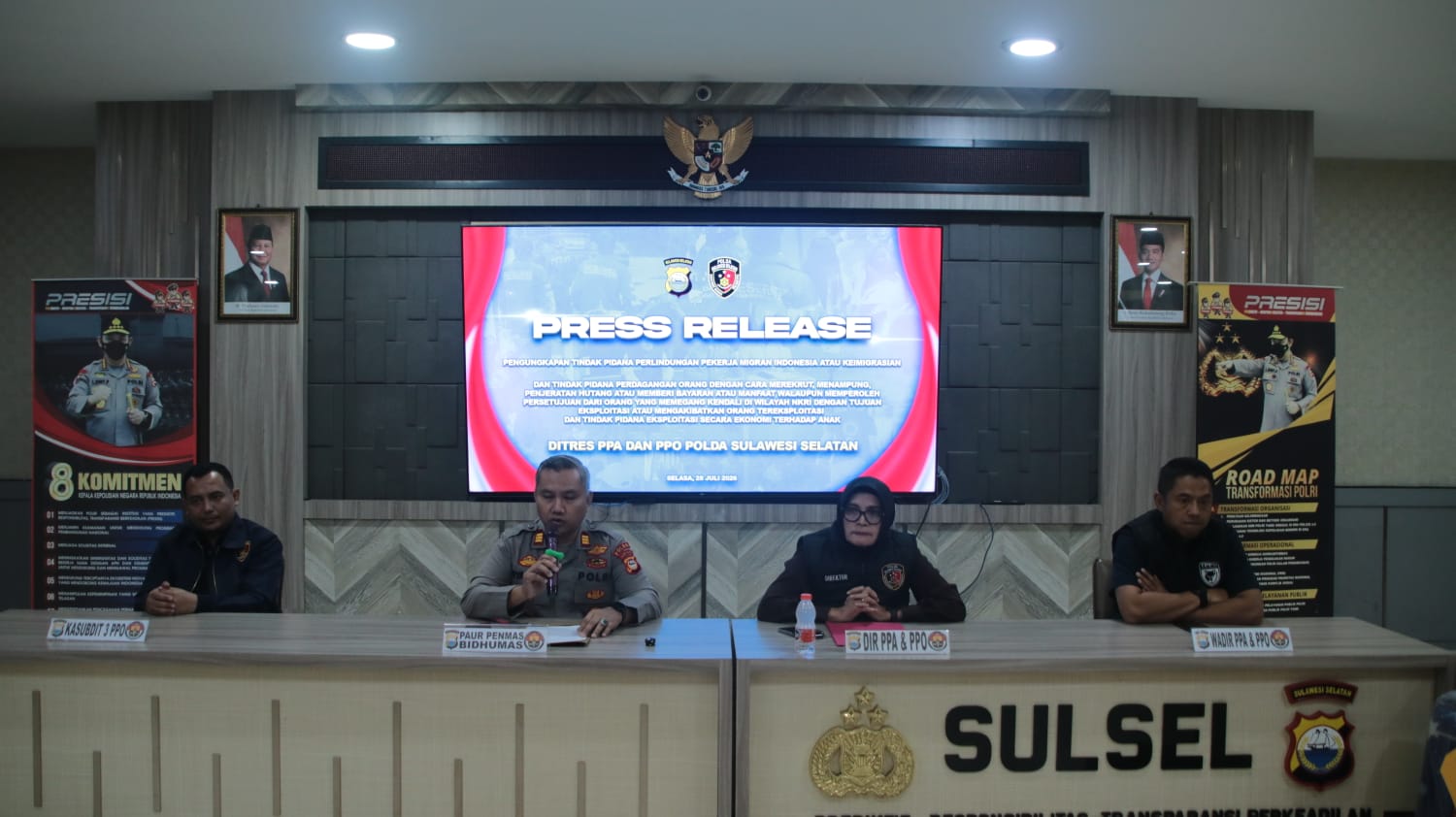 Konferensi Pers Ditres PPA dan PPO Polda Sulsel: Pengungkapan Kasus TPPO dan Eksploitasi Anak di Dua Wilayah