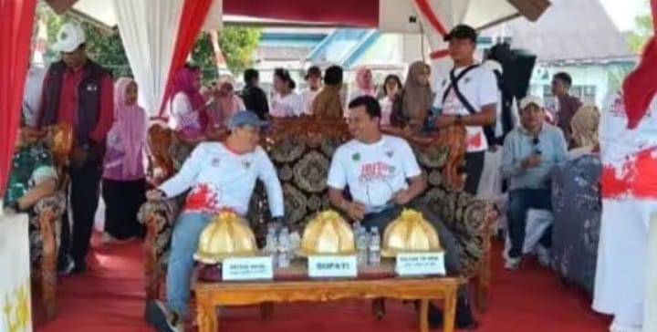 Bupati Luwu Utara Andi Rahim dan Ketua DPRD Husain Hadiri Pembukaan HUT ke-81 Kemerdekaan RI di Sabbang
