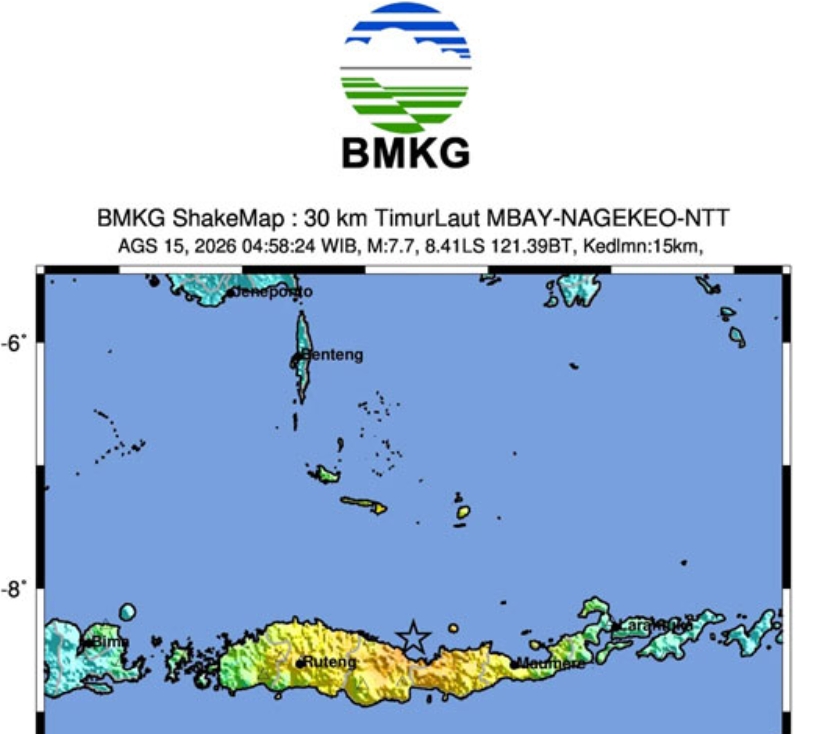 Gempa Dahsyat M 7,7 Guncang Flores, Getaran Terasa Hingga Luas Wilayah