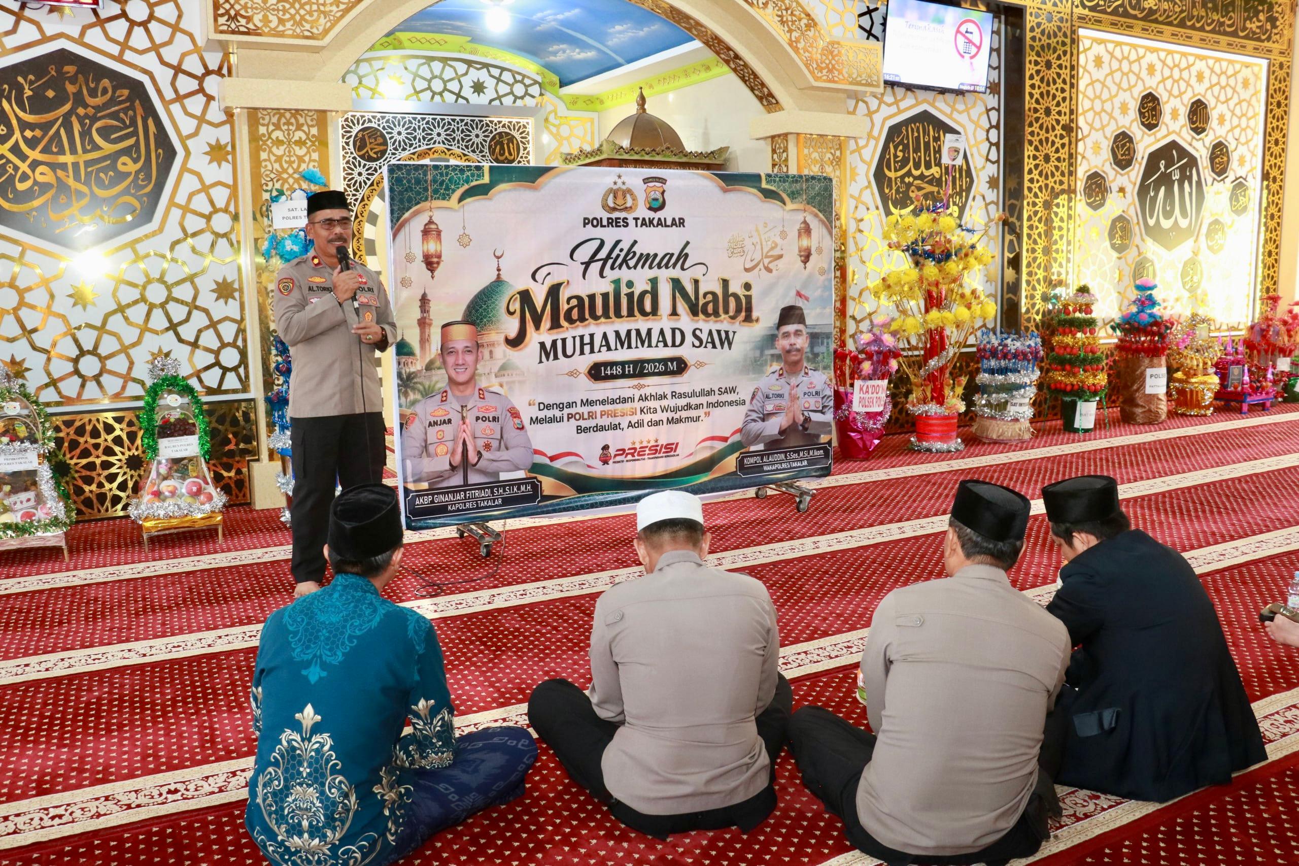 Teladani Akhlak Rasulullah, Polres Takalar Jadikan Maulid sebagai Momentum Memperkuat Integritas Personel