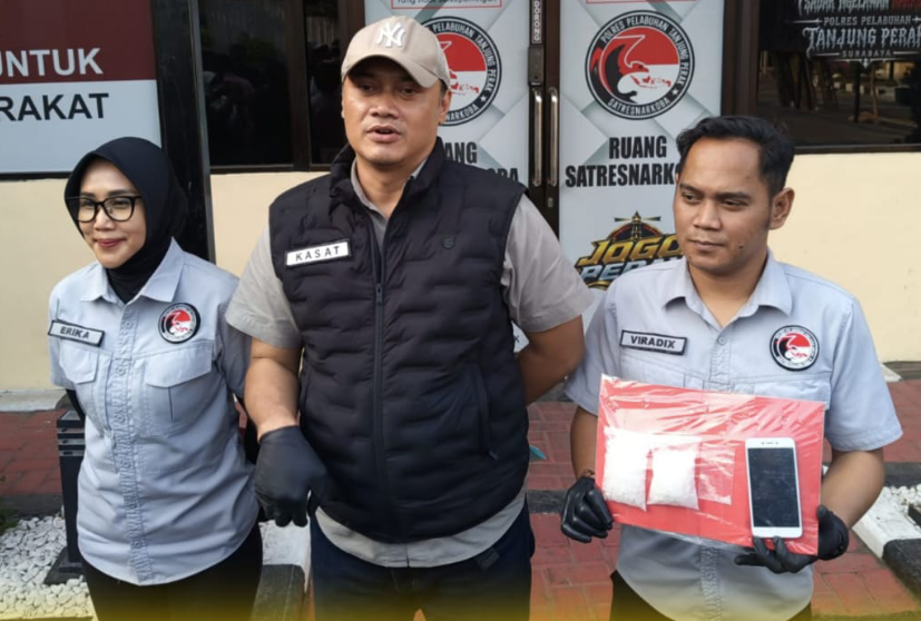 Polres Tanjung Perak Gulung Jaringan Sabu, Satu Tersangka Terancam Seumur Hidup